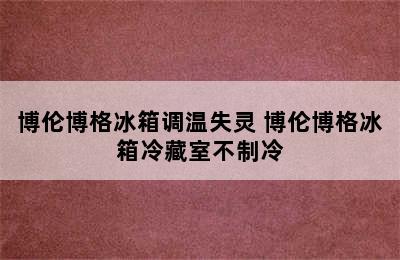 博伦博格冰箱调温失灵 博伦博格冰箱冷藏室不制冷